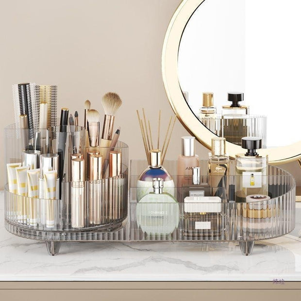 Cosmetics Storage Box Large Capacity Rotatable Dresser Table Lipstick Skin Care Products Transparent Rack Acrylic