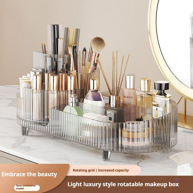 Cosmetics Storage Box Large Capacity Rotatable Dresser Table Lipstick Skin Care Products Transparent Rack Acrylic