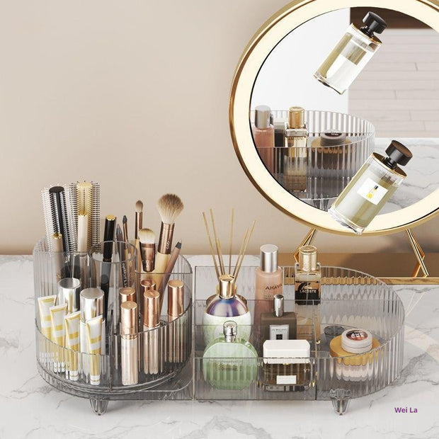 Cosmetics Storage Box Large Capacity Rotatable Dresser Table Lipstick Skin Care Products Transparent Rack Acrylic